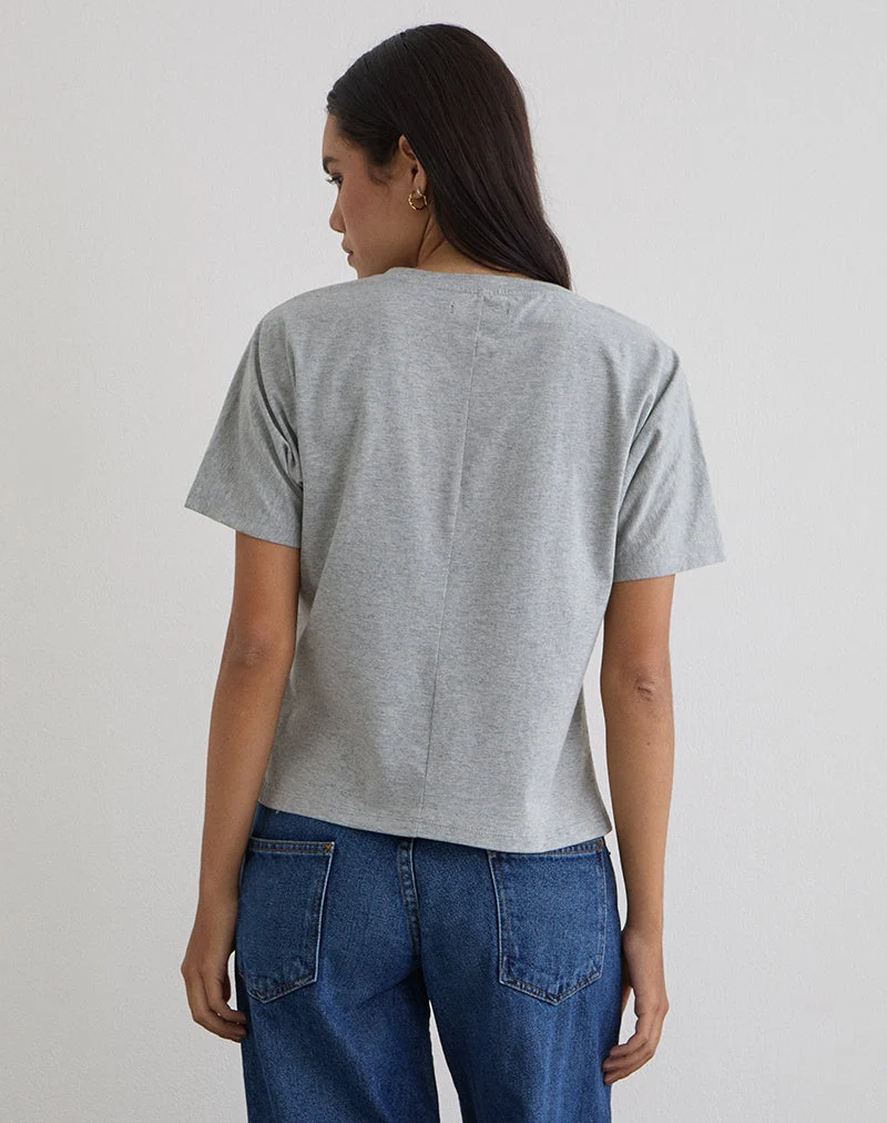 Top Viman en jersey gris chiné