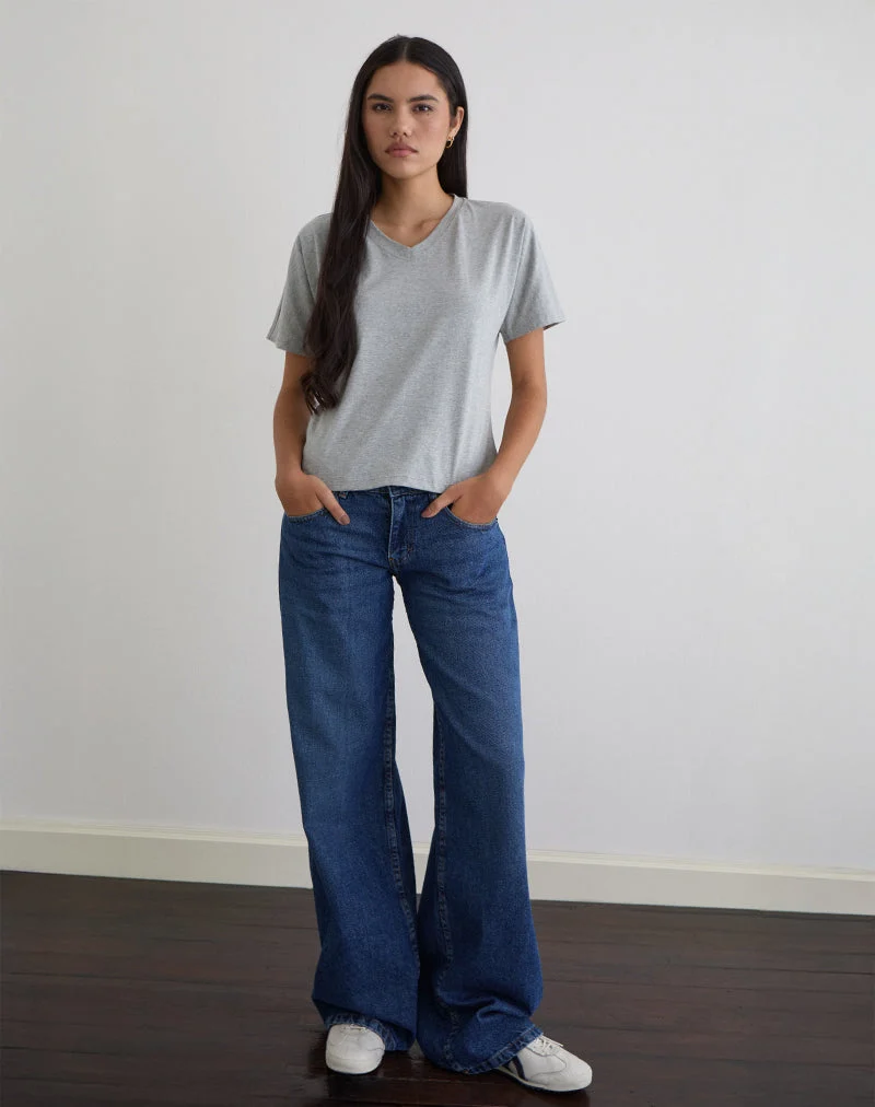 Top Viman en jersey gris chiné