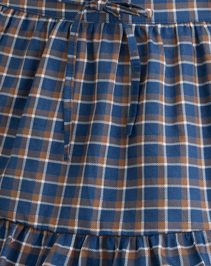 Minijupe Yasumi, bleu écossais moyen