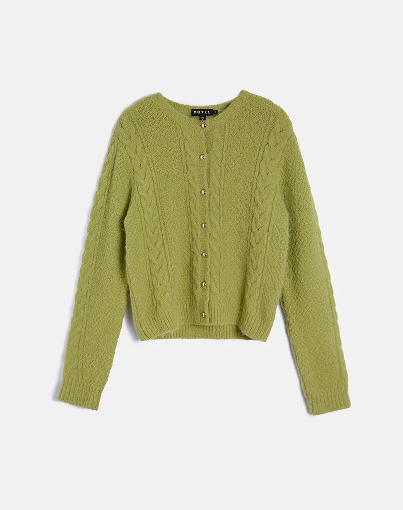 Cardigan Aceso en chartreuse lumineuse