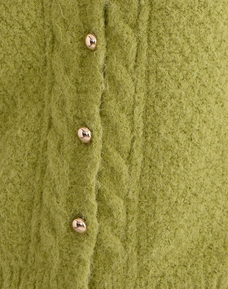 Cardigan Aceso en chartreuse lumineuse