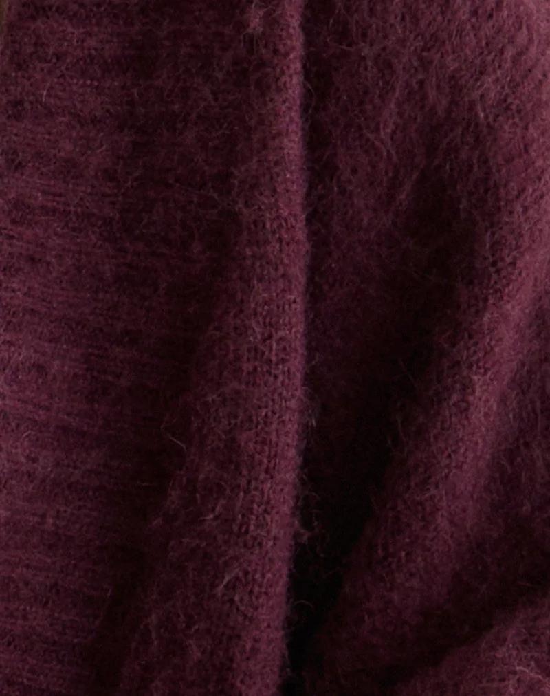 Cardigan à épaules Pasha en cerisier foncé