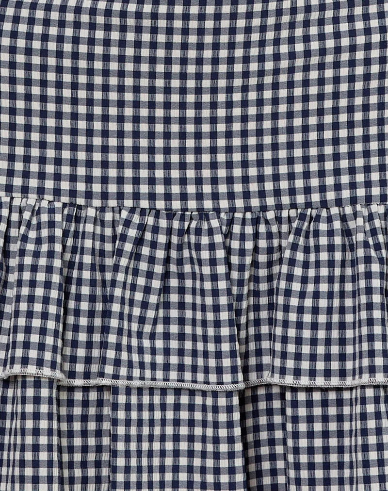 Robe Sitav en vichy seersucker Navy
