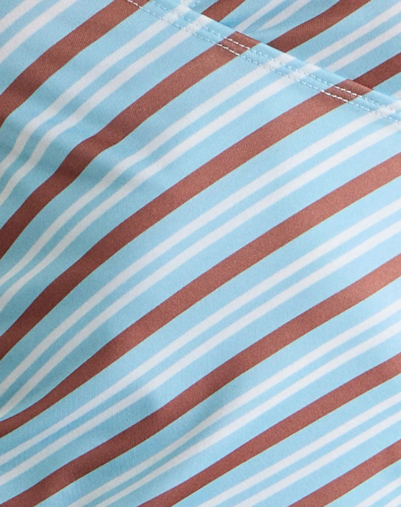 Fayez Slinky Top in Diagonal Striped Light Blue