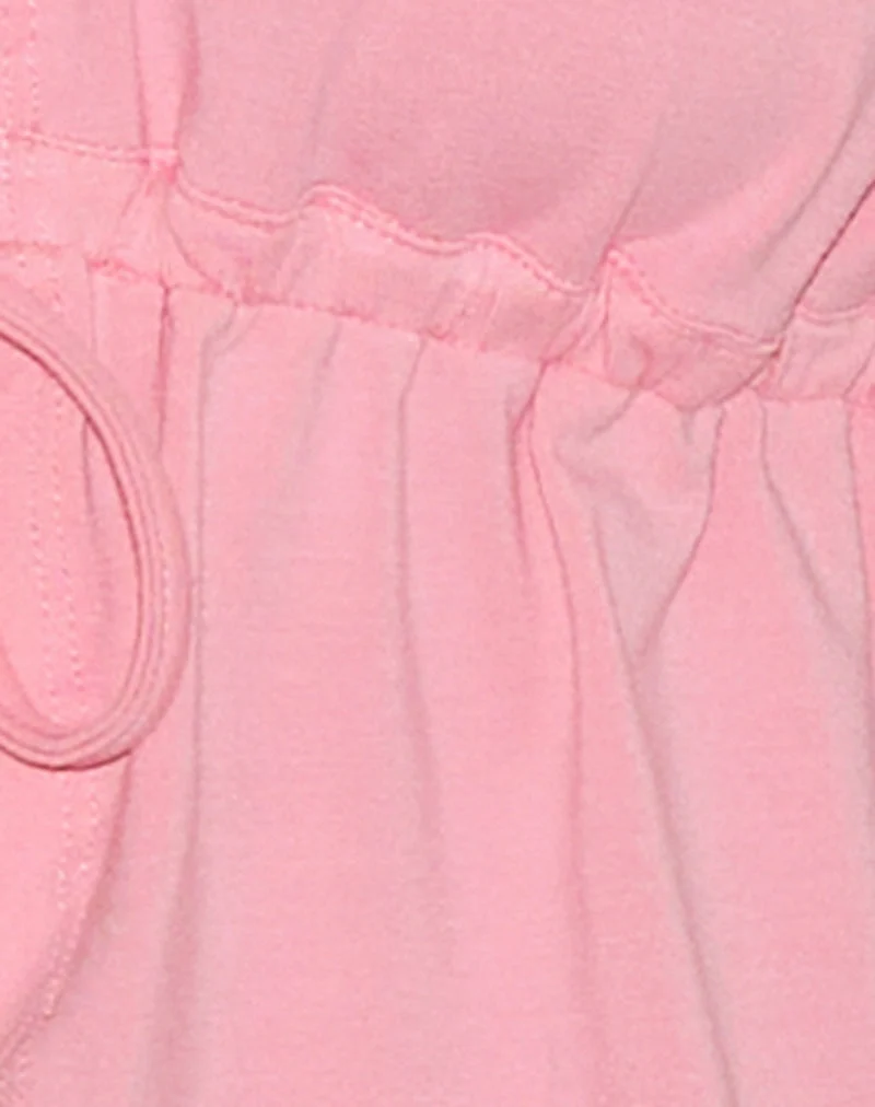 Ender Tie Bandeau Top in Rayon Ballet Pink