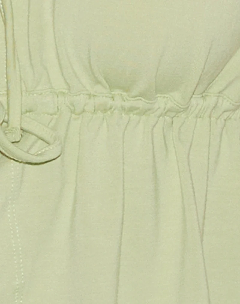 Ender Tie Bandeau Top in Rayon Pistachio