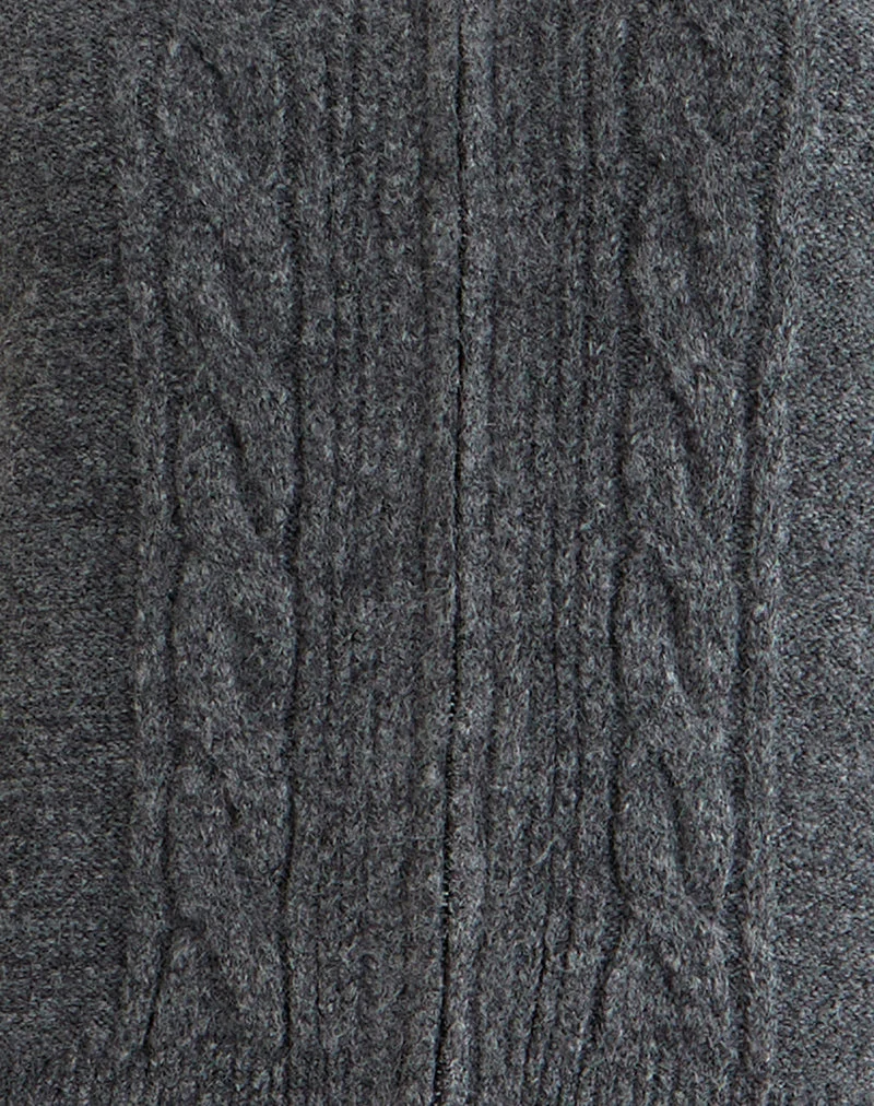 Pull Lilena Zip en tricot Dark Shadow