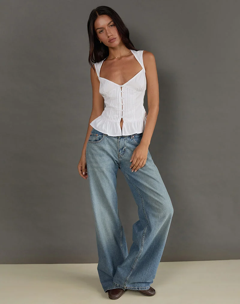 Arata Top in Poplin White
