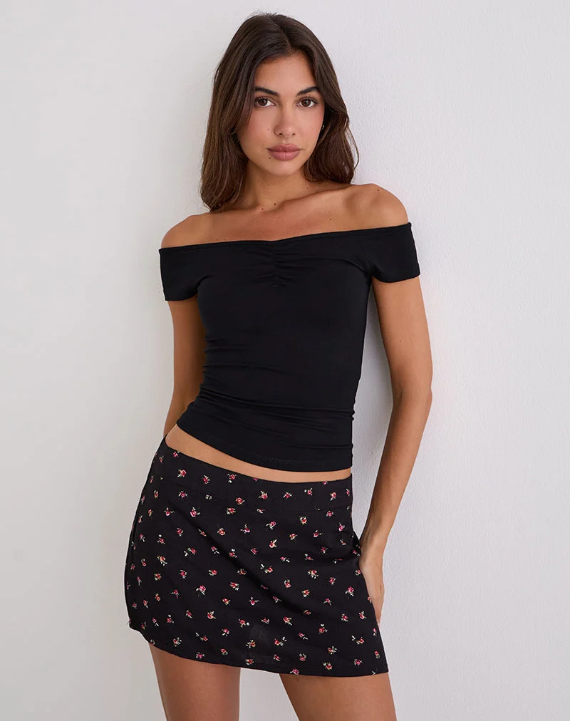 Jupe-culotte Haruto, Ditsy Rose Garden Black