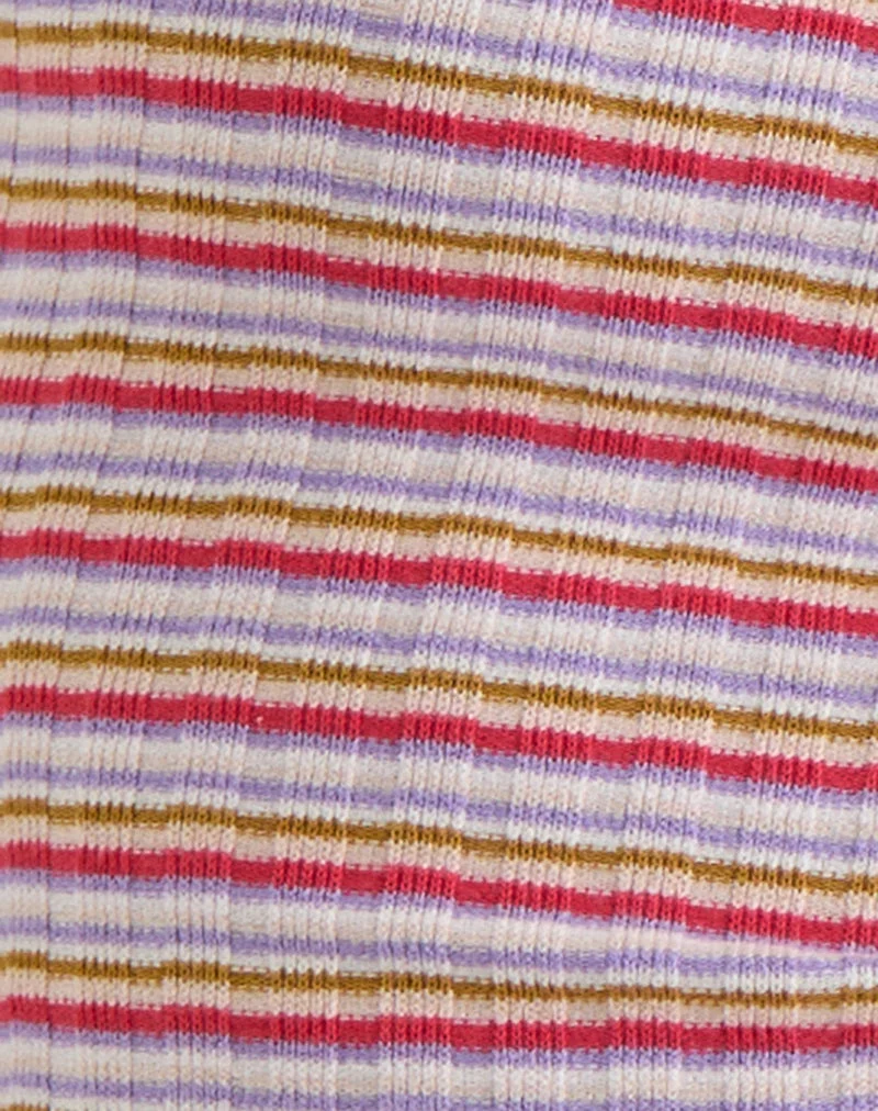 Sunala Cami Top in Stripe Rib Pink and Lilac