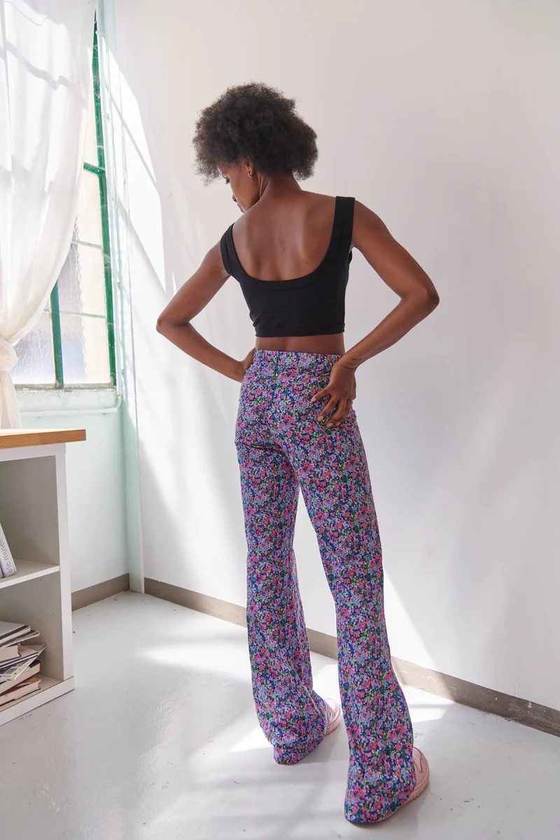 Pantalon Coton BIO Évasé - Confettis Violet