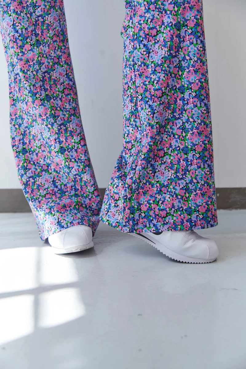 Pantalon Coton BIO Évasé - Confettis Violet