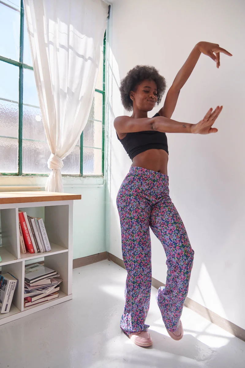 Pantalon Coton BIO Évasé - Confettis Violet