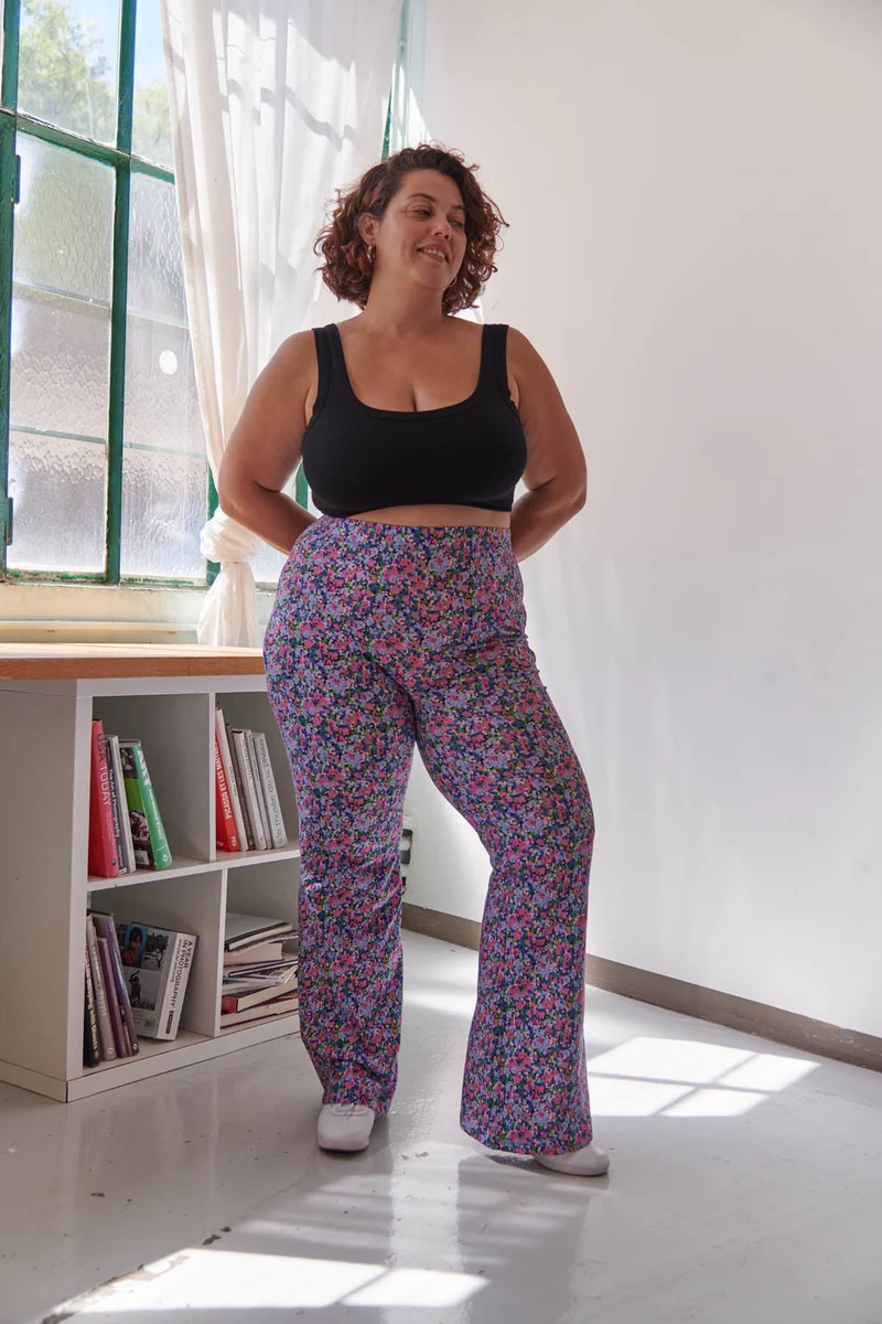 Pantalon Coton BIO Évasé - Confettis Violet