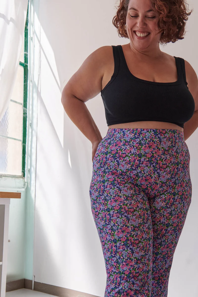 Pantalon Coton BIO Évasé - Confettis Violet