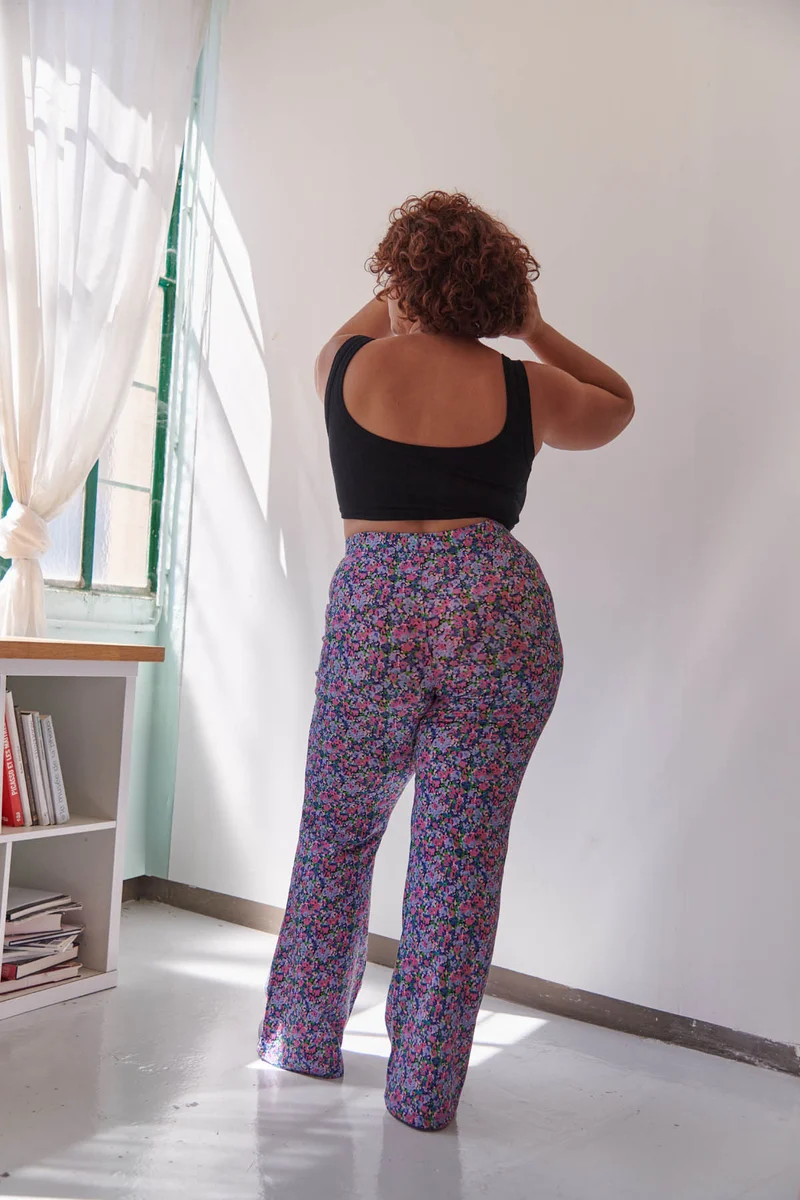 Pantalon Coton BIO Évasé - Confettis Violet