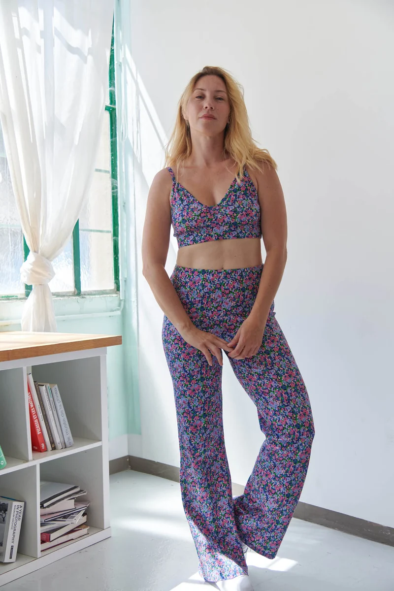 Pantalon Coton BIO Évasé - Confettis Violet