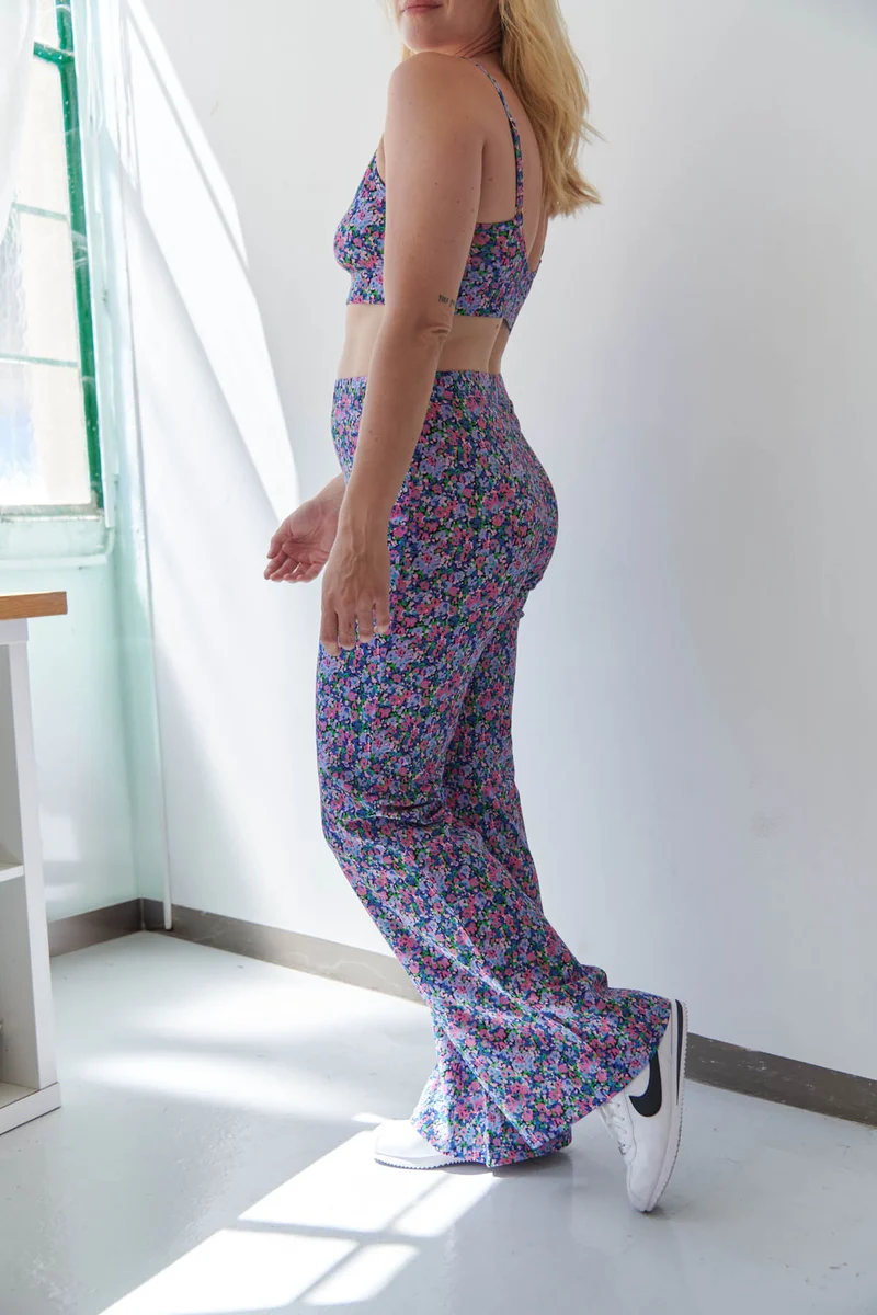 Pantalon Coton BIO Évasé - Confettis Violet