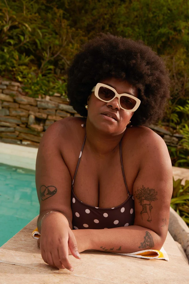 Maillot 1 Pièce Bustier - Pois Marron