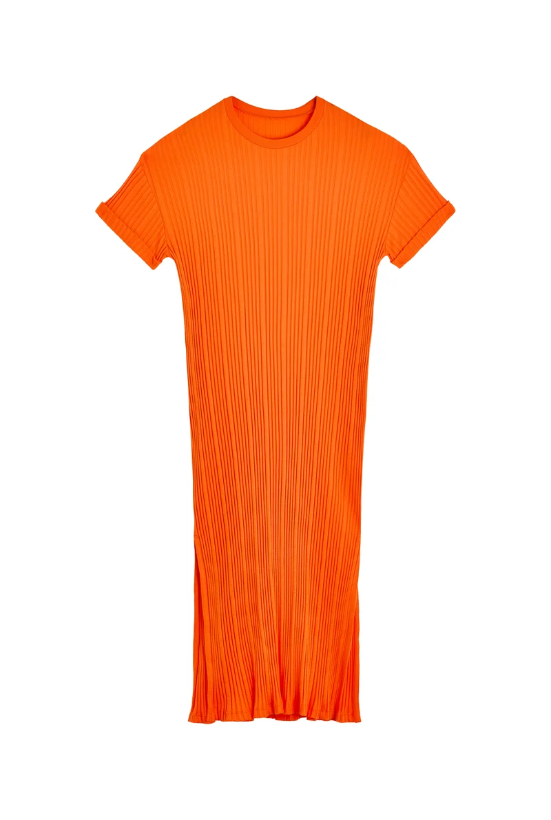 Robe Coton BIO Plissée - Orange