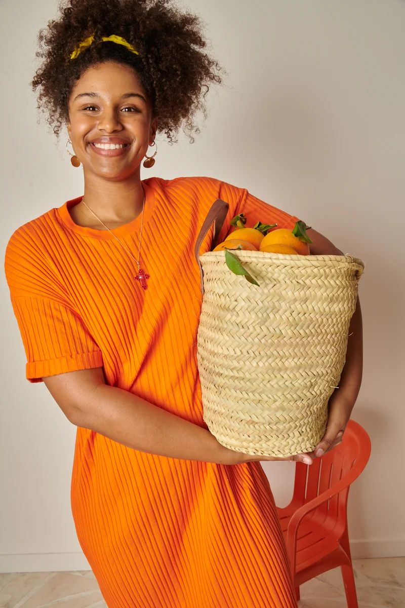 Robe Coton BIO Plissée - Orange