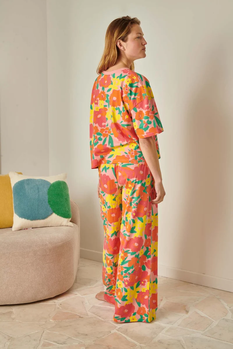 Pyjama Long Coton BIO - Allamanda Rose