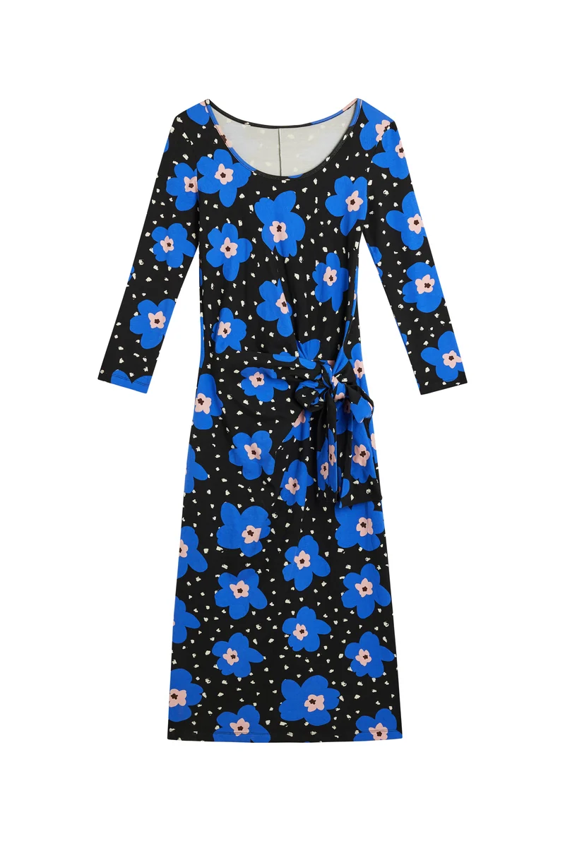 Robe Longue Nouée Coton BIO - Atlas Bleu