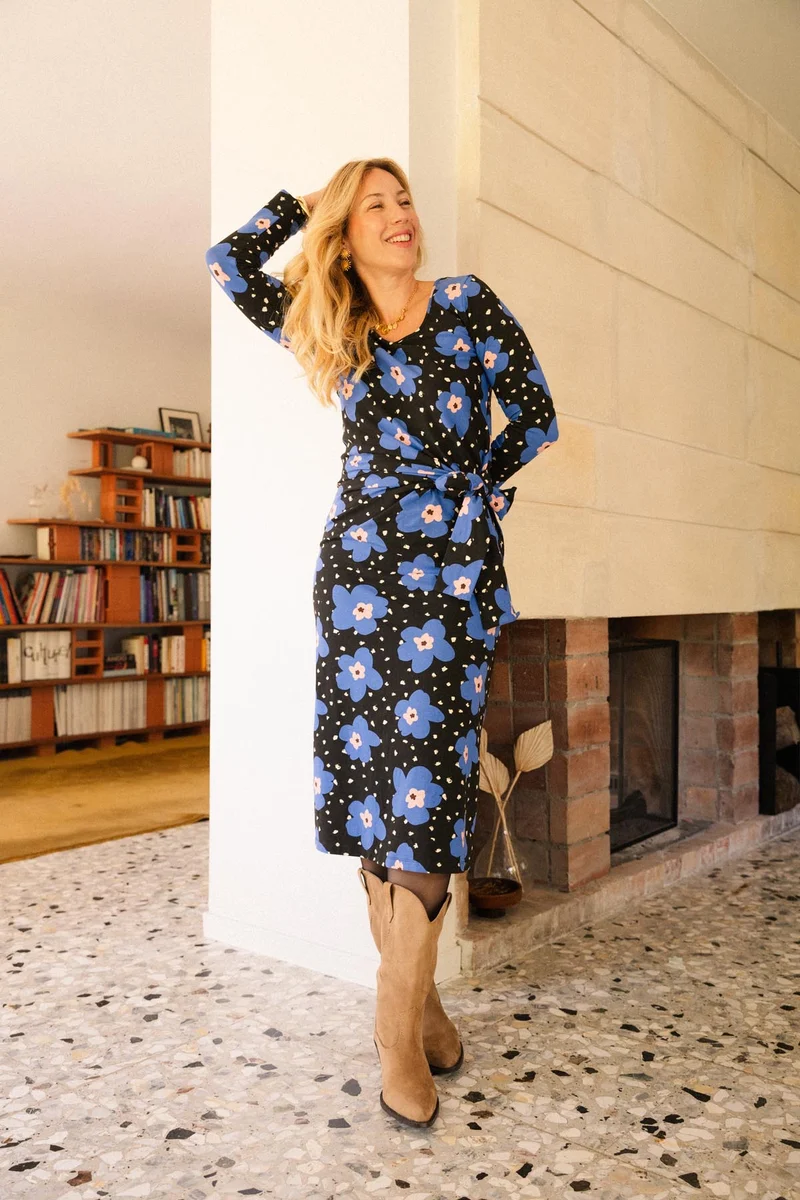Robe Longue Nouée Coton BIO - Atlas Bleu