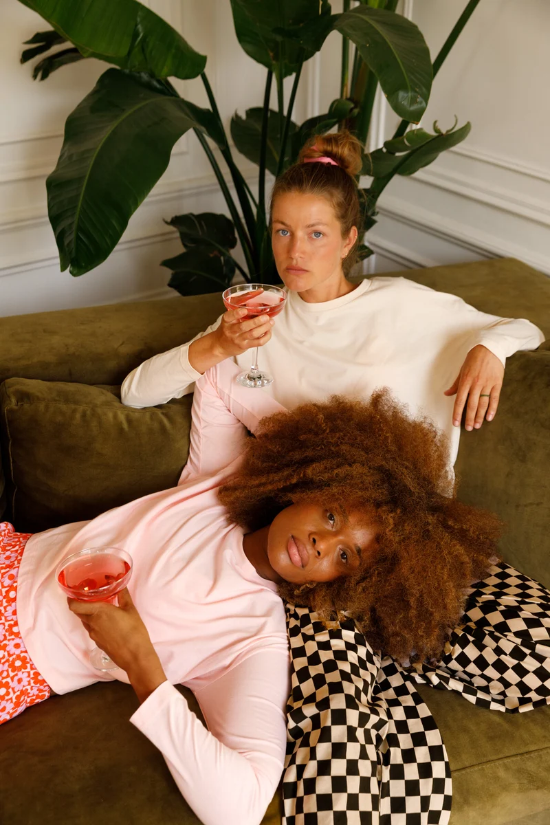 Pyjama Manches Longues Coton BIO - Damier Noir