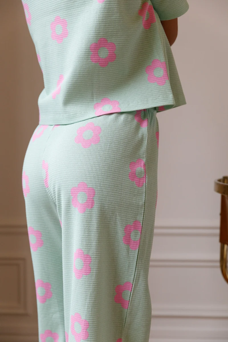 Pyjama Gaufré Coton BIO - Clodette Pistache