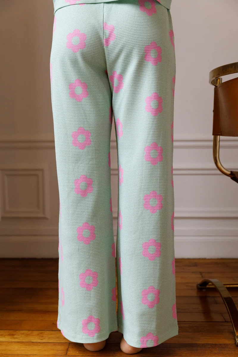 Pyjama Gaufré Coton BIO - Clodette Pistache