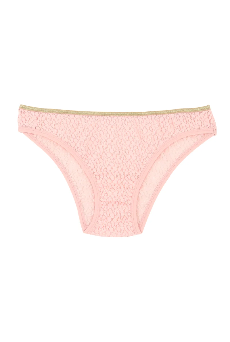 Culotte Dentelle - Rose Lurex