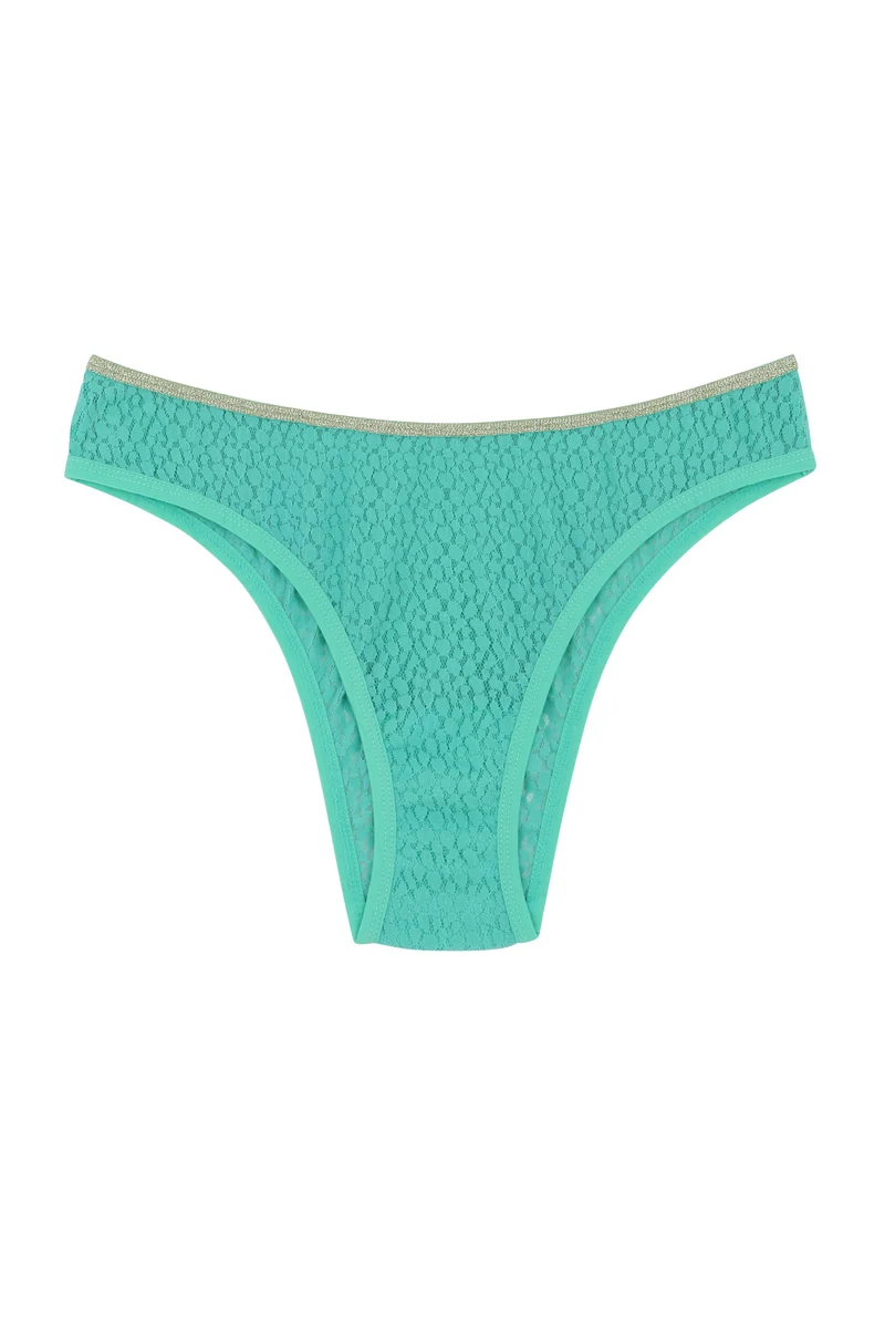 Culotte Dentelle - Menthe Lurex