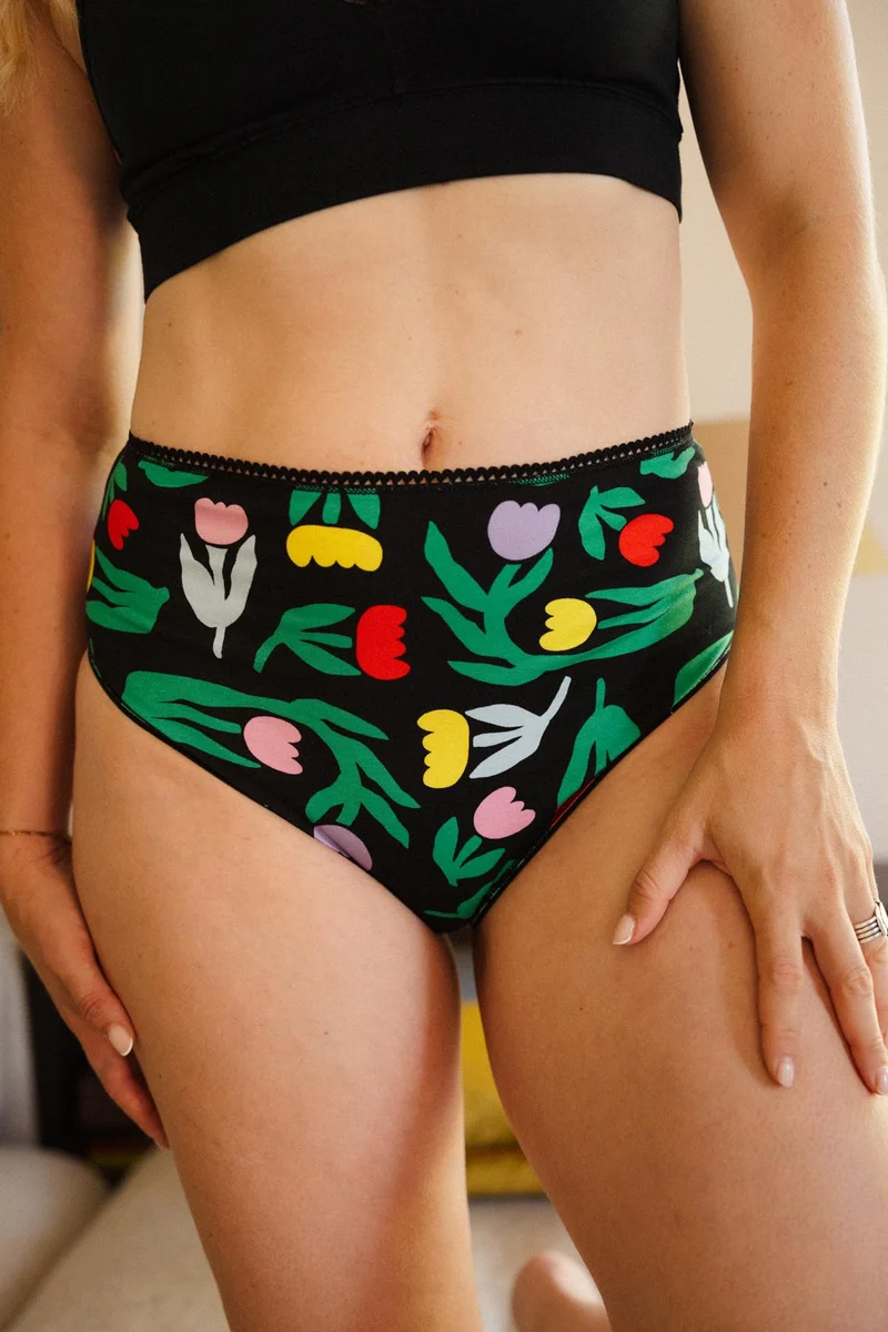 Culotte Taille Haute Coton BIO - Tulipia Noir