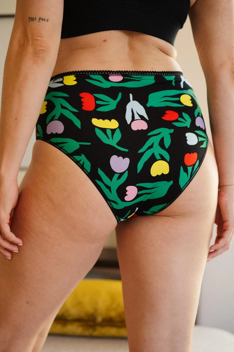 Culotte Taille Haute Coton BIO - Tulipia Noir
