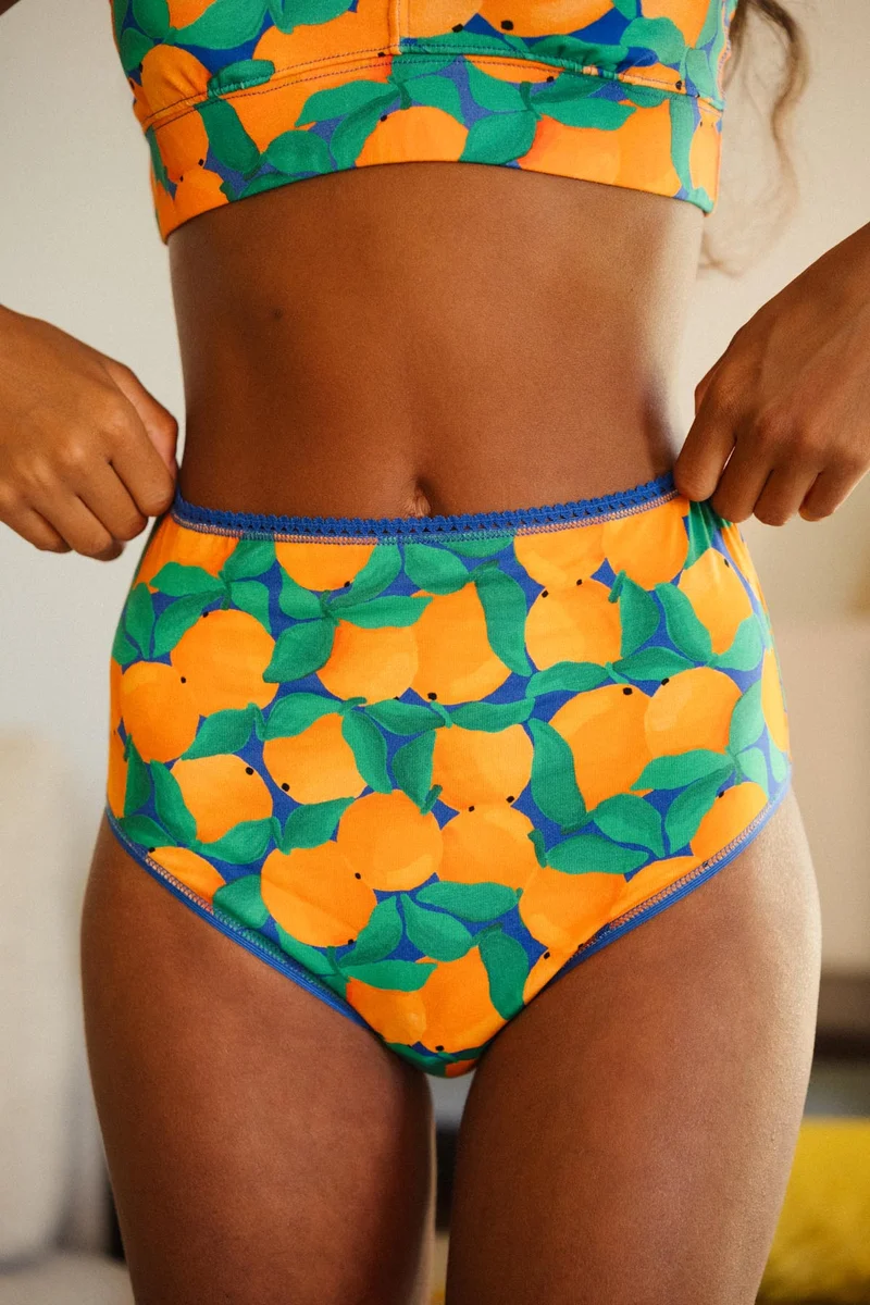 Culotte Taille Haute Coton BIO - Tangerine