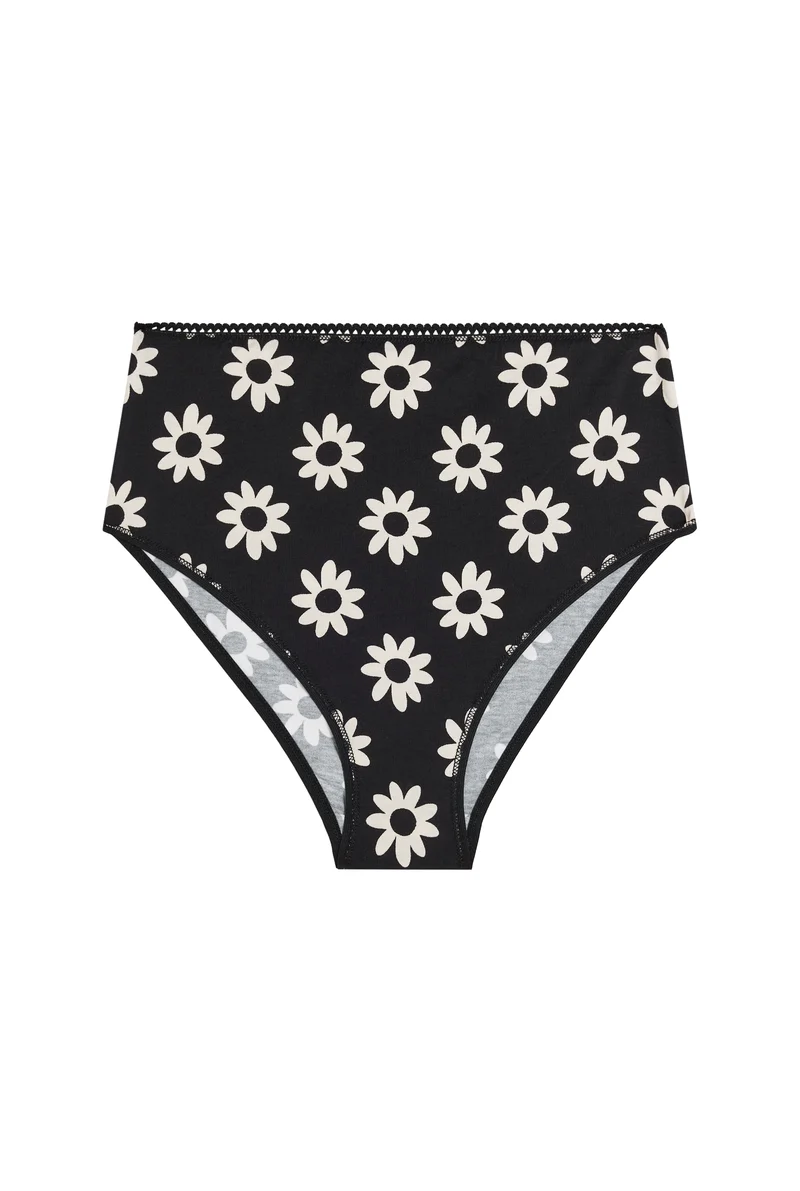 Culotte Taille Haute Coton BIO - Dahlia Noir