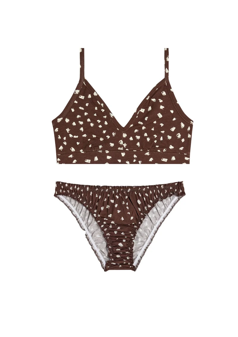 1 BRASSIÈRE + 1 BLOOMER - Bambi Marron