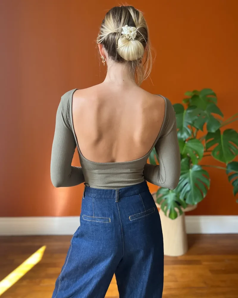 Body Dos Nu Manches Longues - Chiara