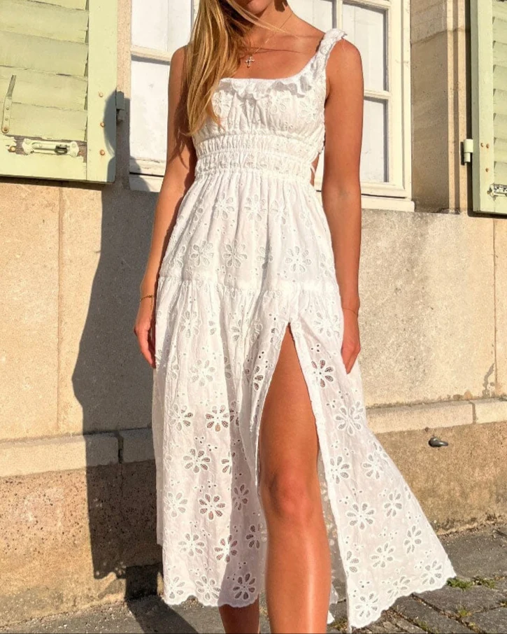 Robe Blanche Brodée - Isabelle