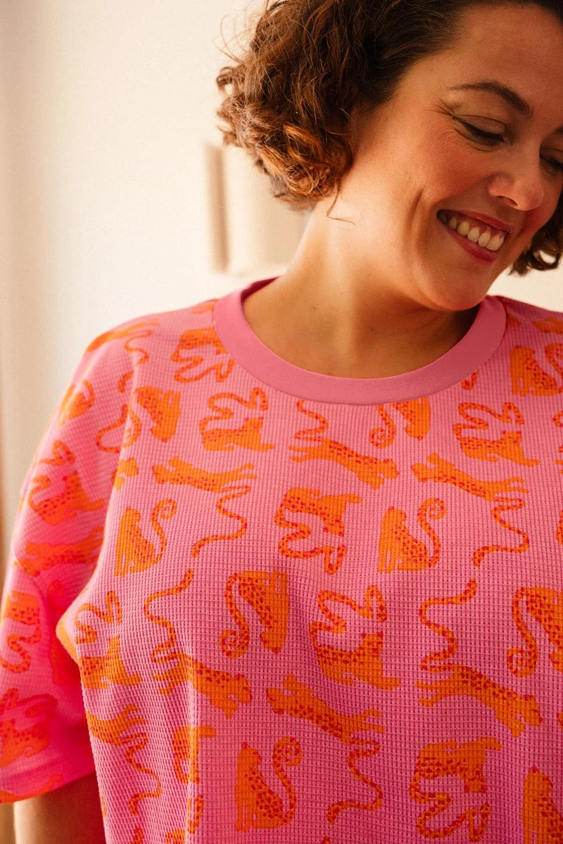 Pyjama Gaufré Coton BIO - Pink Leo Fuchsia