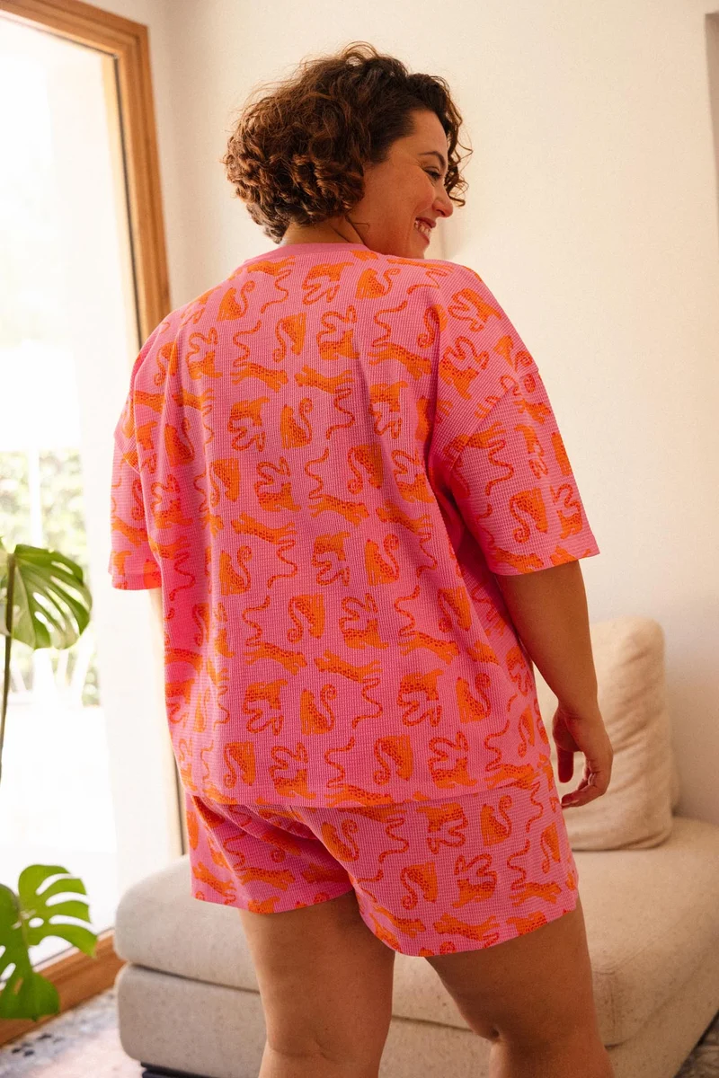 Pyjama Gaufré Coton BIO - Pink Leo Fuchsia
