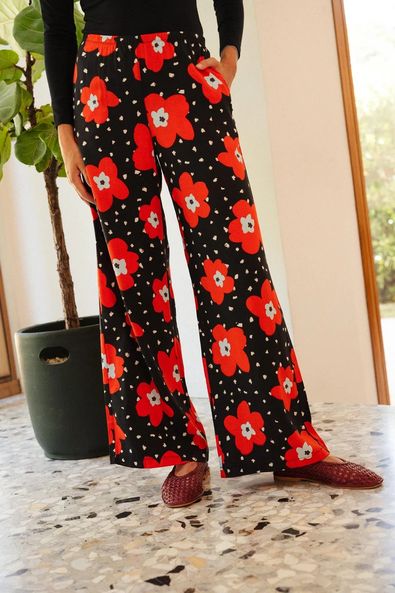 Pantalon Fluide Viscose - Atlas rouge