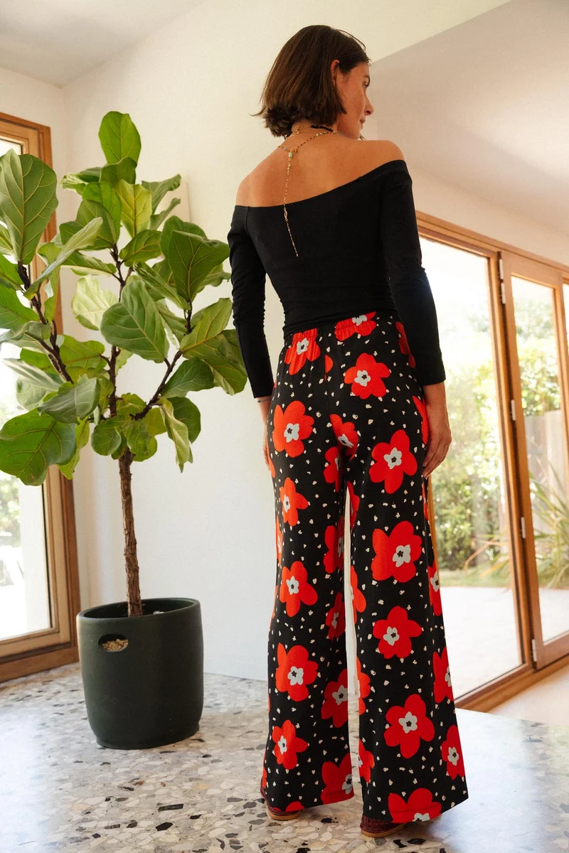 Pantalon Fluide Viscose - Atlas rouge