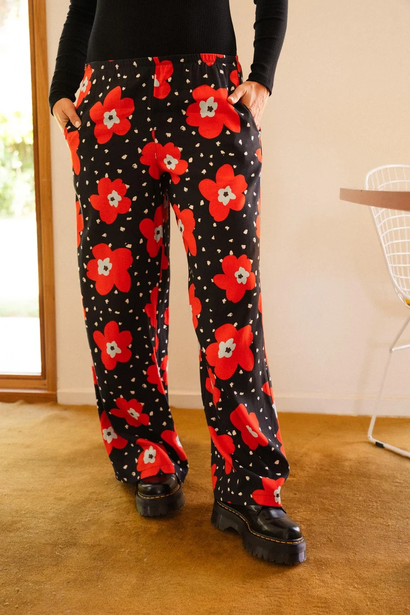 Pantalon Fluide Viscose - Atlas rouge