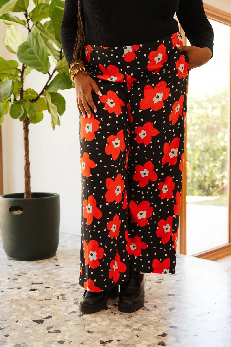 Pantalon Fluide Viscose - Atlas rouge