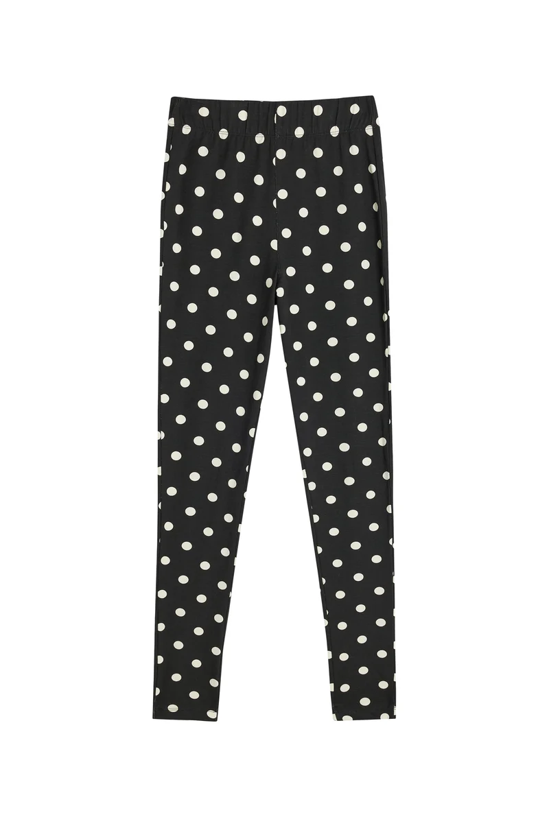 Leggings Coton - Pois Noir