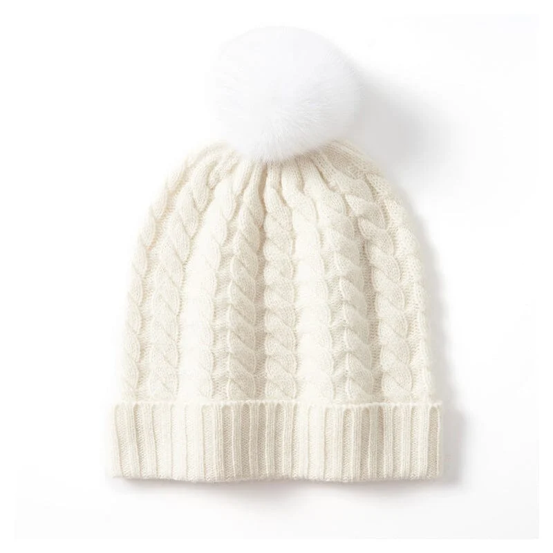 Bonnet Cachemire Pompon Amovible - Fanny