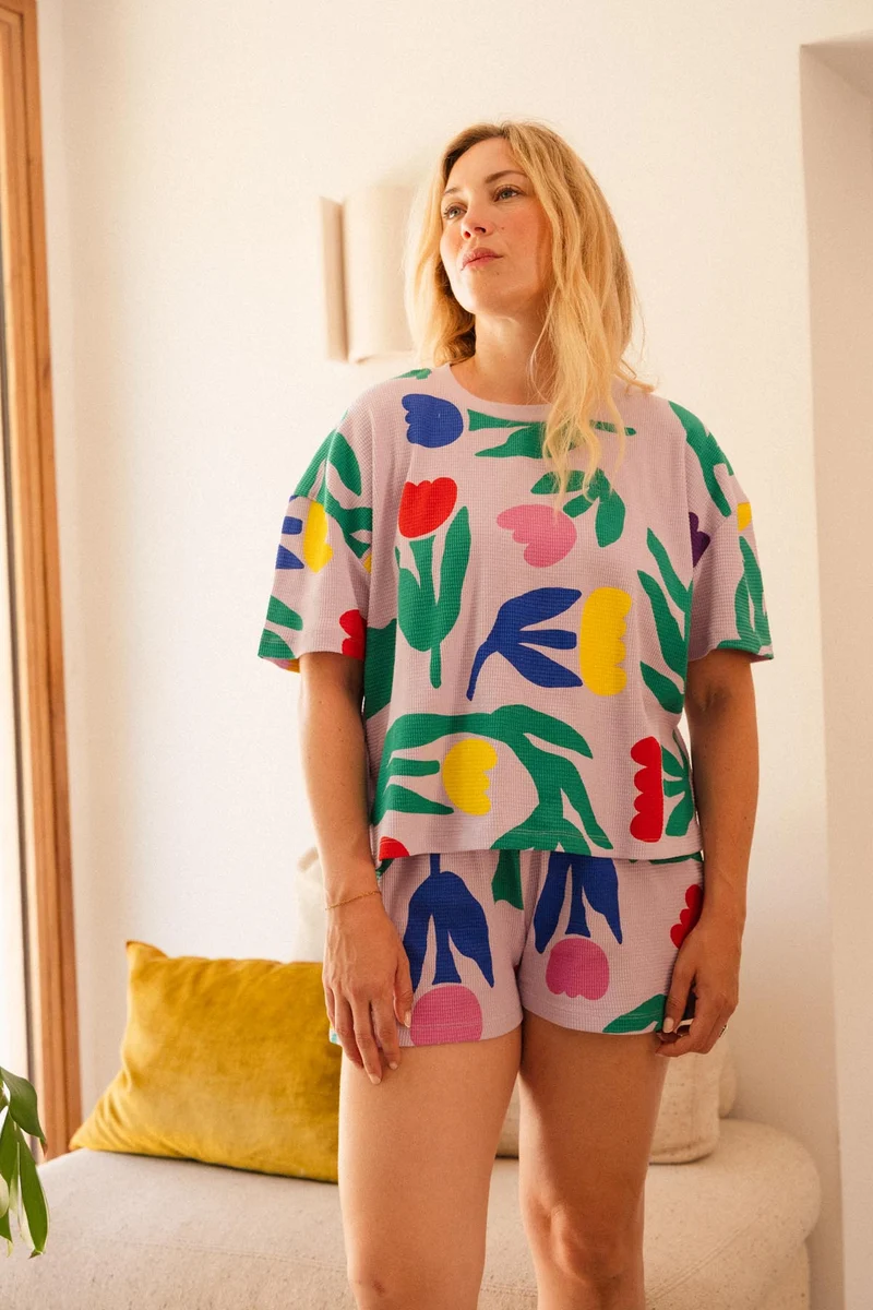 Pyjama Gaufré Coton BIO - Tulipia Clair