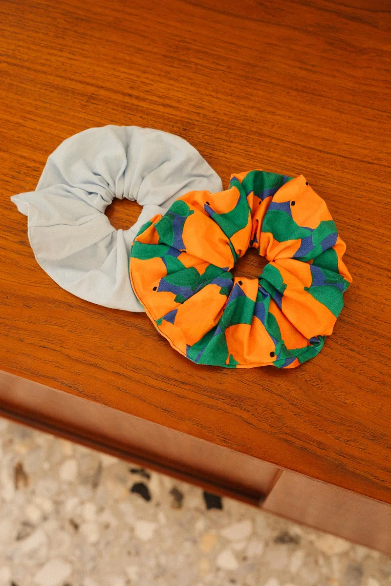 Pack 2 Chouchou oversize - Tangerine | Vert
